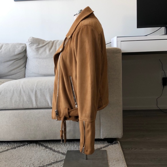 COPY - Topshop Faux Suede Biker Jacket - Picture 2 of 5